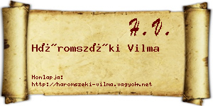 Háromszéki Vilma névjegykártya